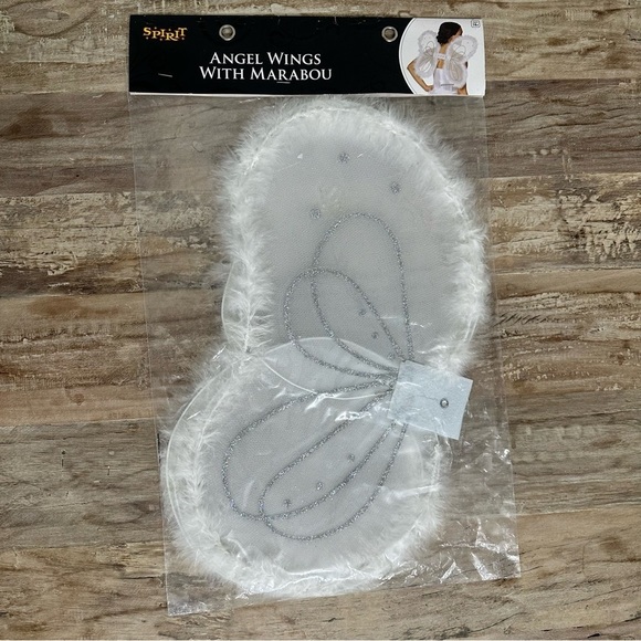 Spirit Angel Wings With Marabou Trim White Ages 14+ Christmas Play New In Bag - Picture 2 of 3